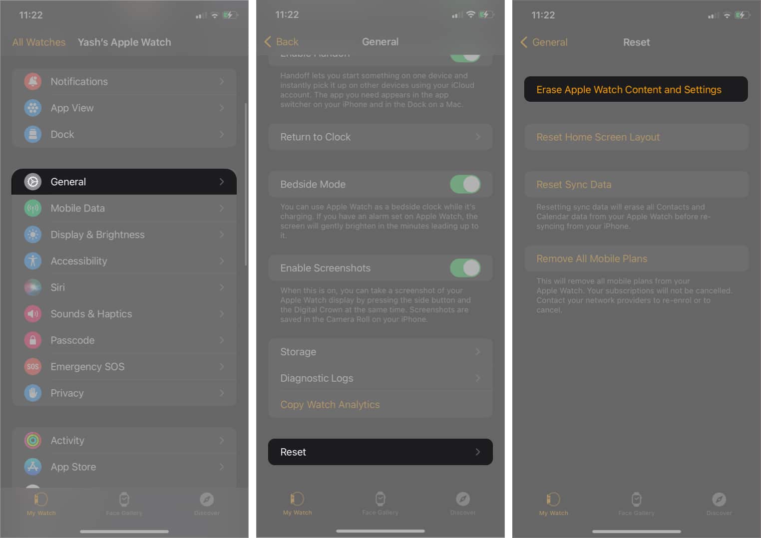 Reset your Apple Watch from iPhone