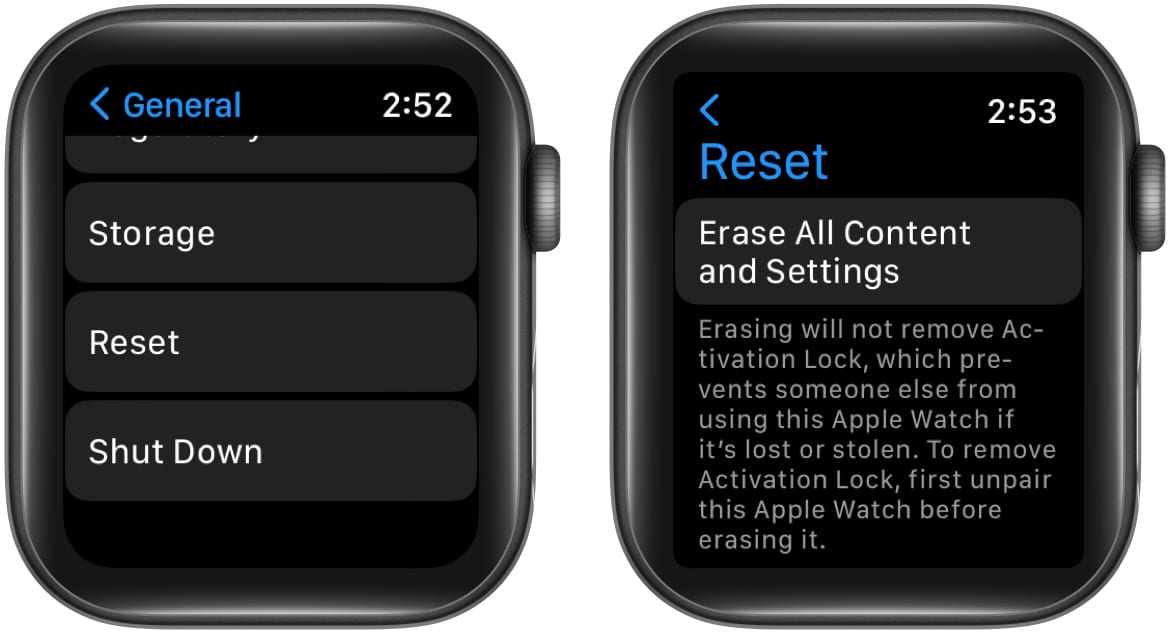 Reset your Apple Watch 