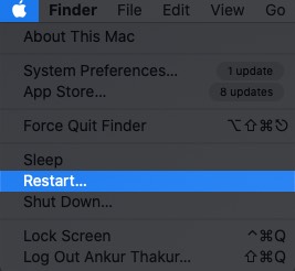 Restart your Mac