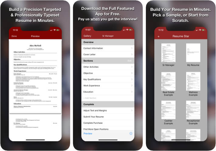 Resume Star Pro CV Maker iPhone and iPad App