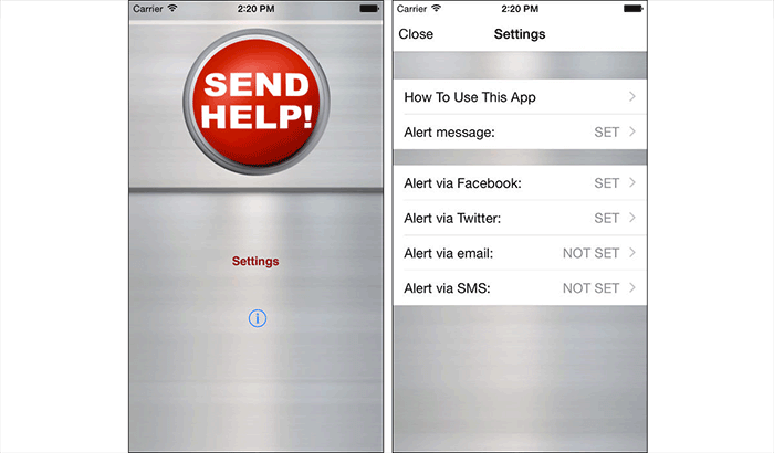 SEND HELP Emergency SOS iPhone App Screenshot