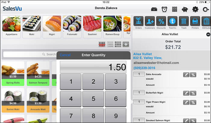 Salesvu iphone and ipad pos app screenshot SalesVu iPhone and iPad POS App Screenshot
