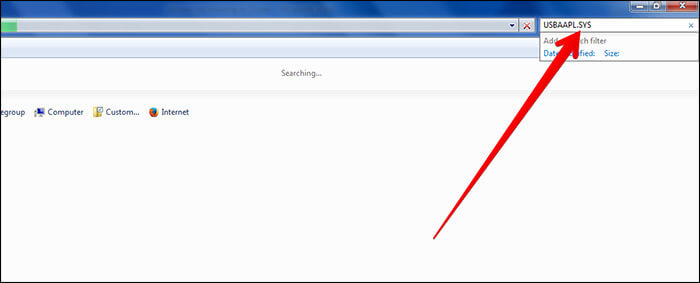 Search USBAAPL Sys File on Windows PC