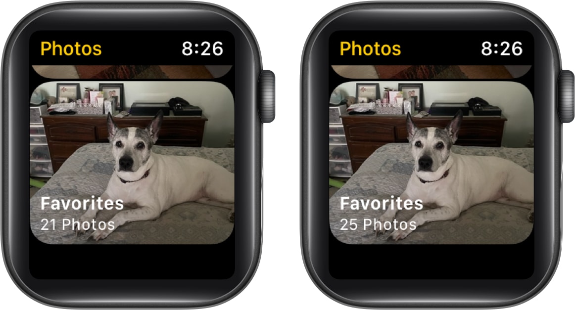 See your synced photos on Apple Watch