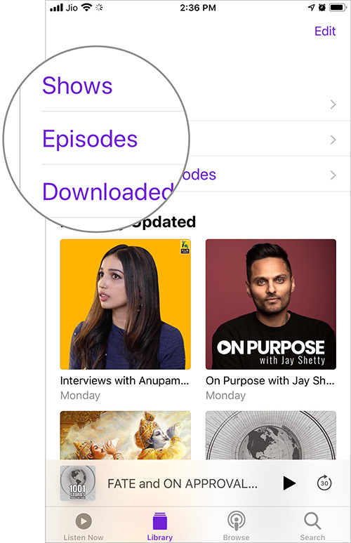 Remove Shows and Episodes from Podcasts App on iPhone or iPad - 12