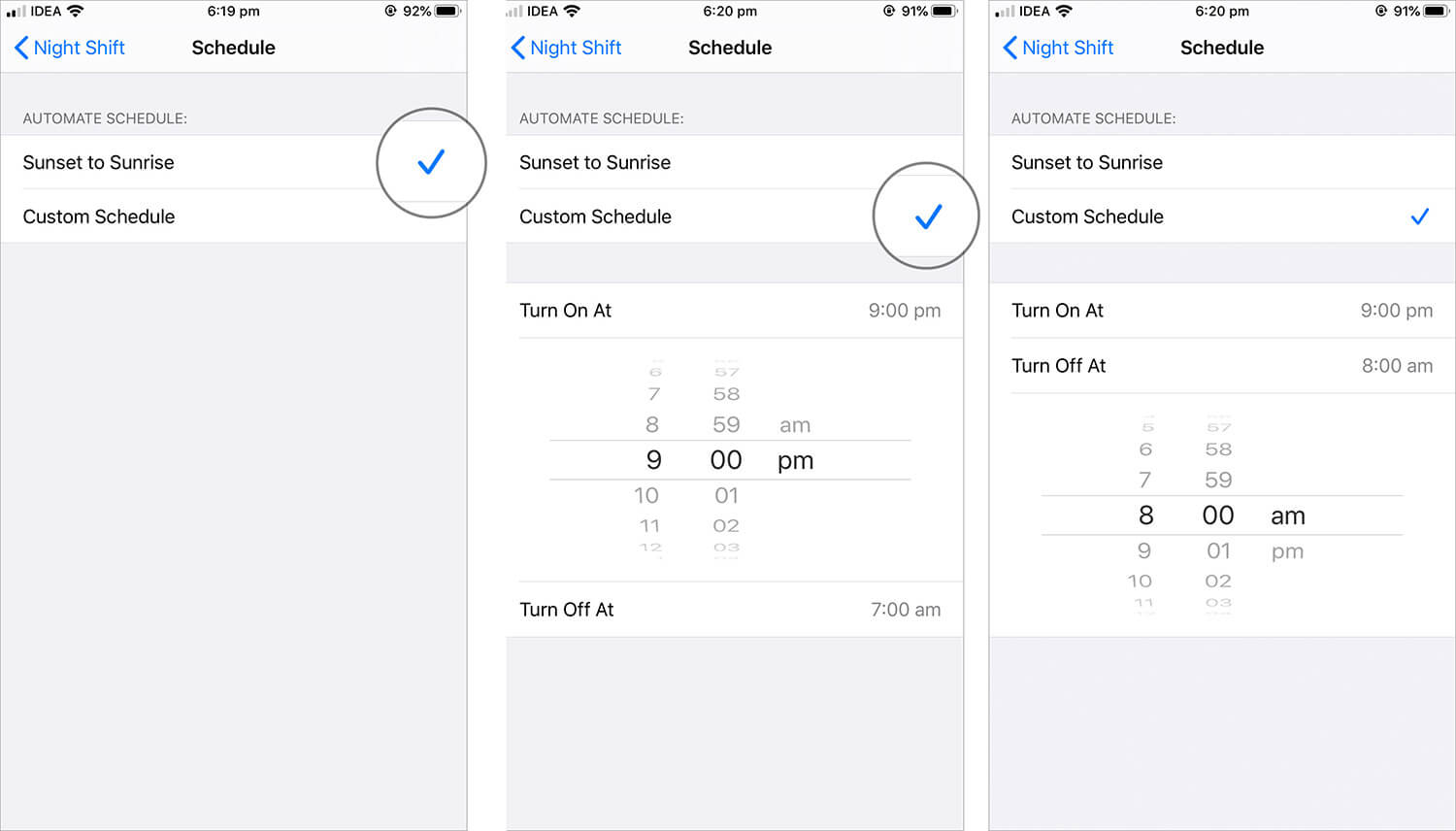 Set Customized Time for Night Shift Mode on iPhone