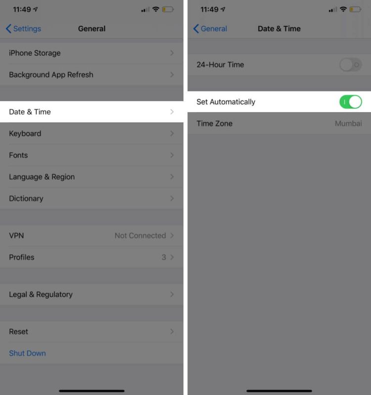 Set Date & Time Automatically on iPhone or iPad