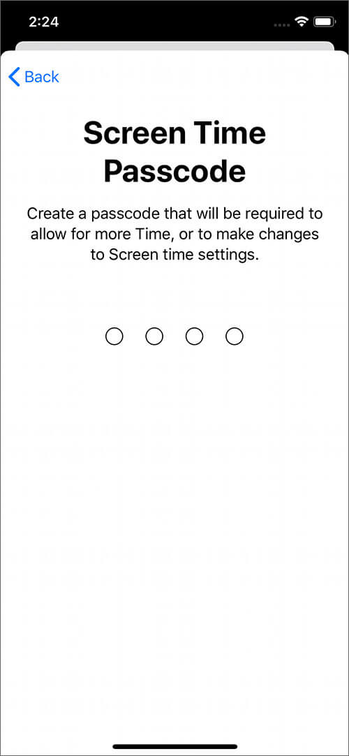 Set Screen Time Passcode in iOS 13 on iPhone