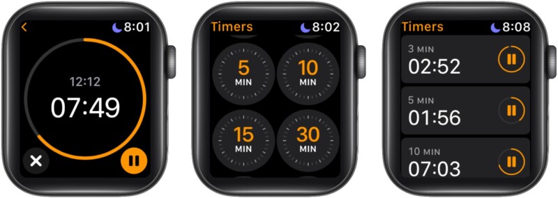 Set multiple timers on Apple Watch