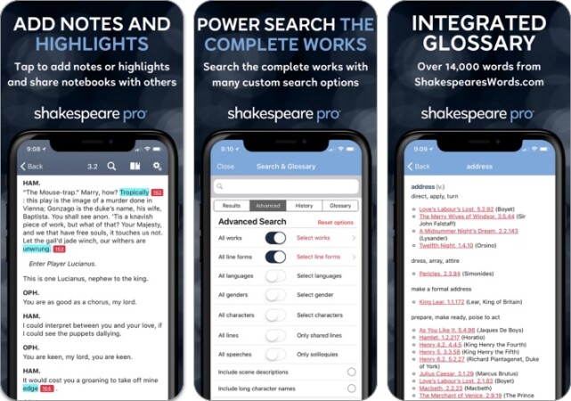 Shakespeare Pro for iPhone and iPad