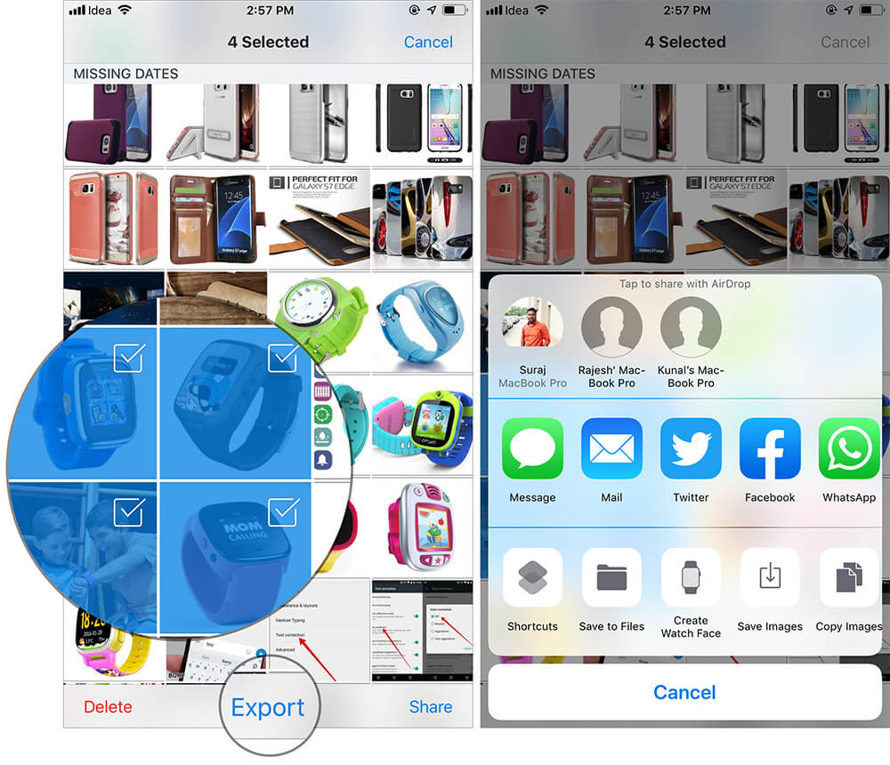 Share Multiple Photos in Dropbox App for iPhone or iPad