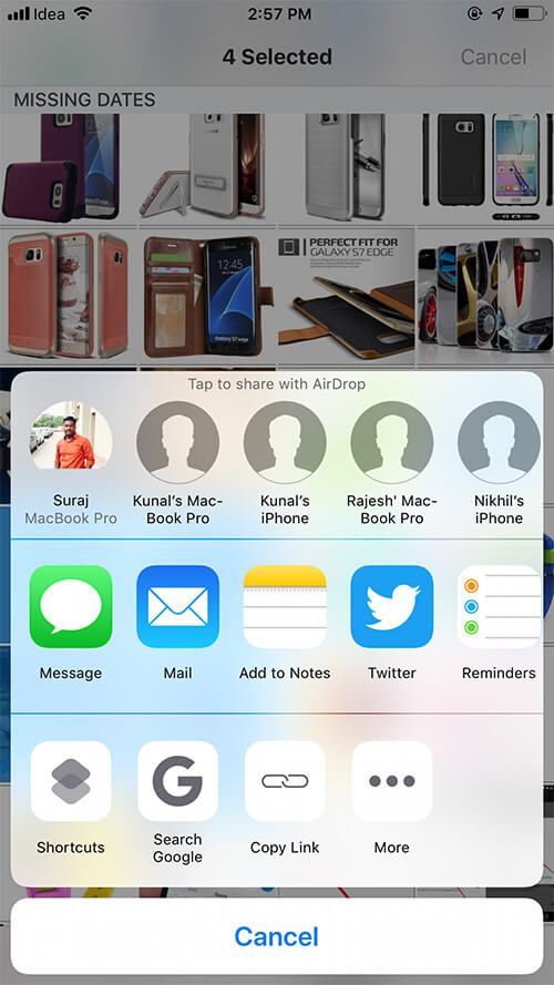 Share Multiple Photos in iOS Dropbox app