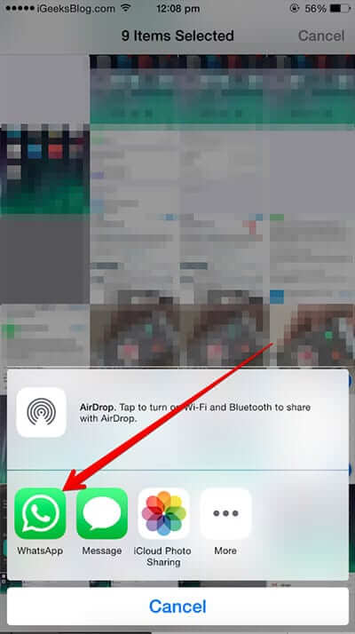 How to Share Photos Videos on Whatsapp from iPhone Camera Roll - 46