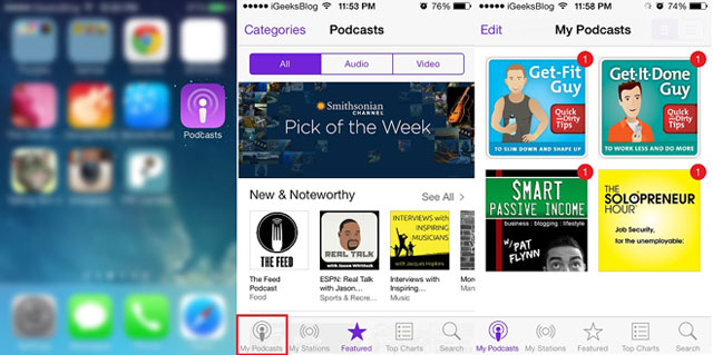 Share Podcasts on iOS