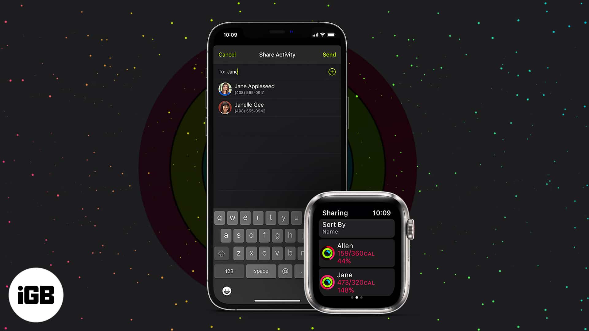 Share your activity from apple watch and iphone