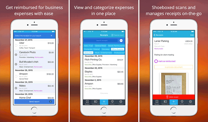 Shoeboxed Receipt Manager iPhone and iPad App Screenshot
