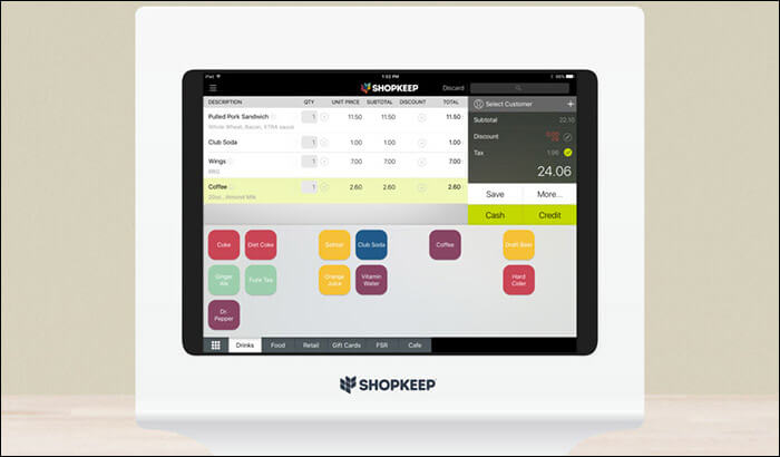 ShopKeep iPhone and iPad POS App Screenshot
