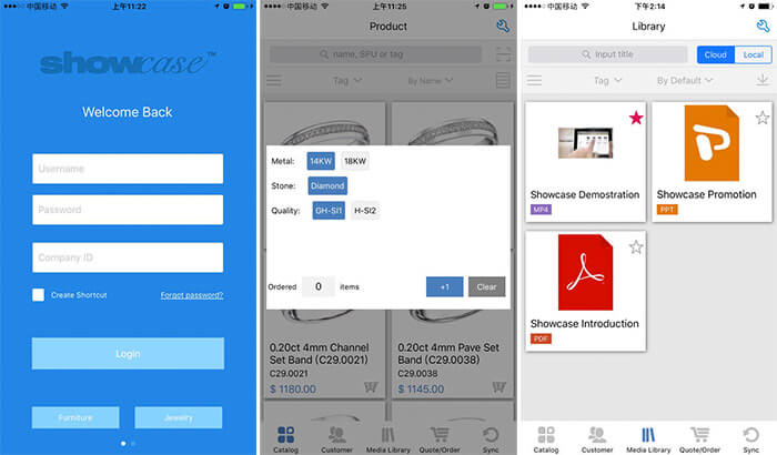 Showcase Sales iPad Catalogue Management App Screenshot
