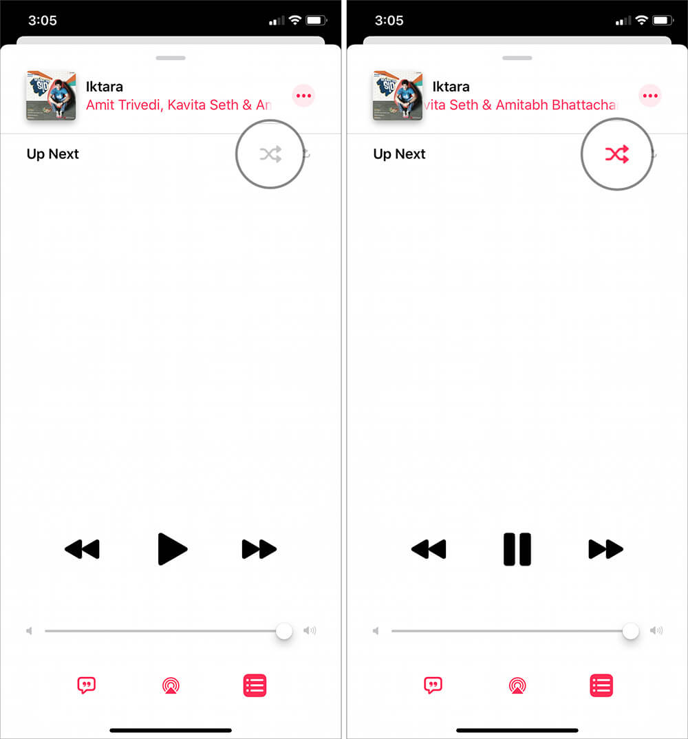Shuffle Songs in Apple Music on iPhone and iPad Running in iOS 13