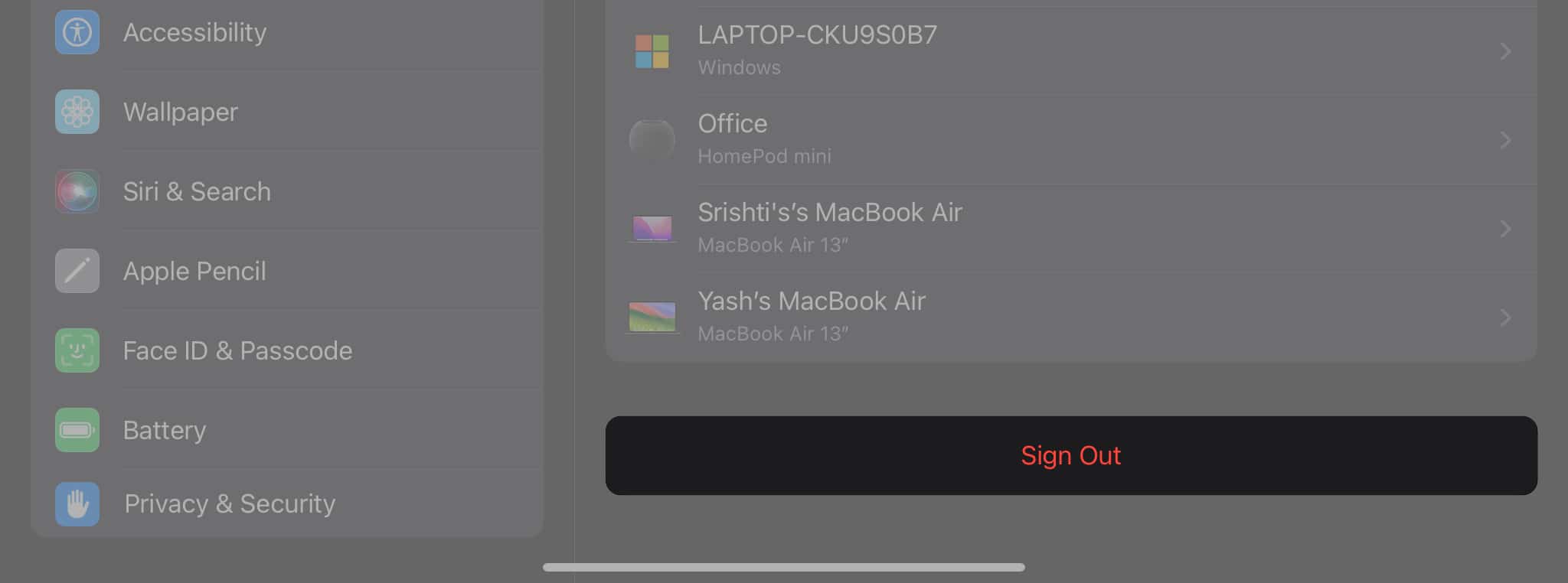 Sign Out of Apple ID from iPad