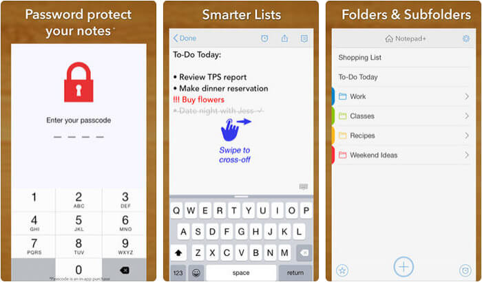 Simple notes iPhone and iPad App Screenshot