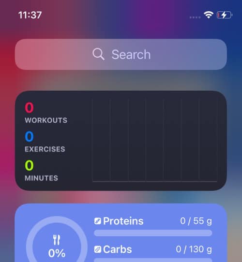 SmartGym iOS 14 widget