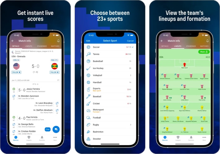 Sofascore live score app for FIFA world cup iPhone