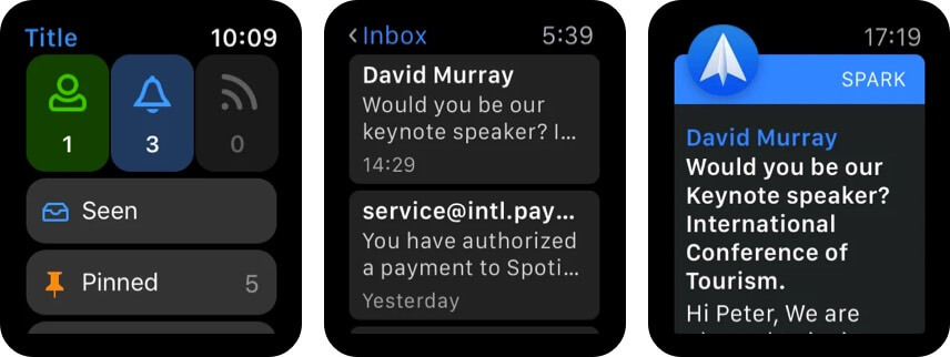 Spark Mail app for Apple Watch