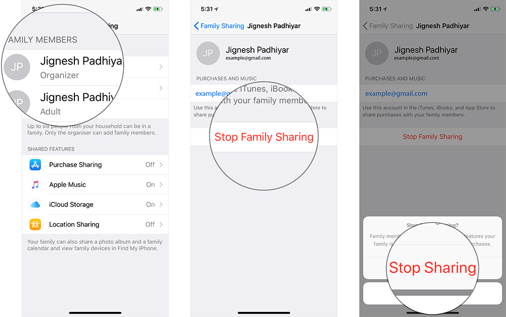 Stop Family Sharing on iPhone or iPad