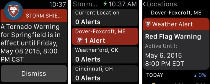 Storm Shield Weather Apple Watch App Screenshot