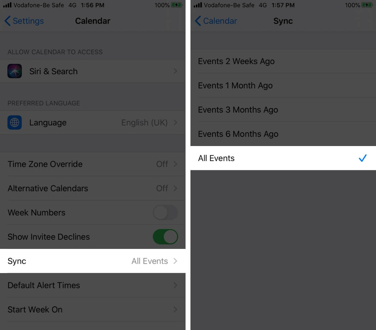 Sync All Calendar Events on iPhone