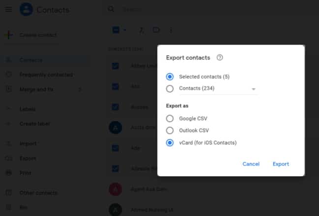 Sync and share your contacts with Gmail