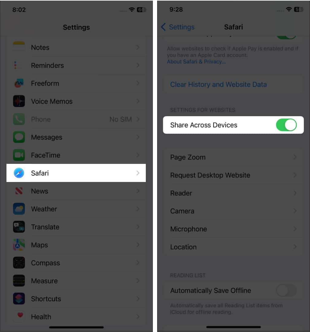 Sync website settings on all your Apple devices