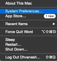 System Prefences in Mac OS X Yosemite