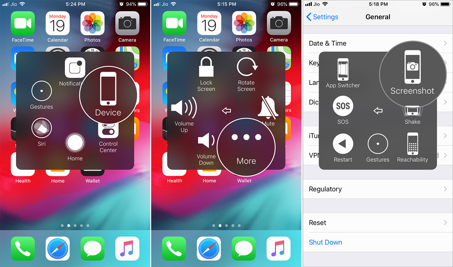 Take screenshot on iPhone or iPad without home button