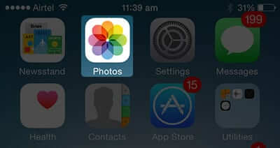 Tap Photos App on iPhone