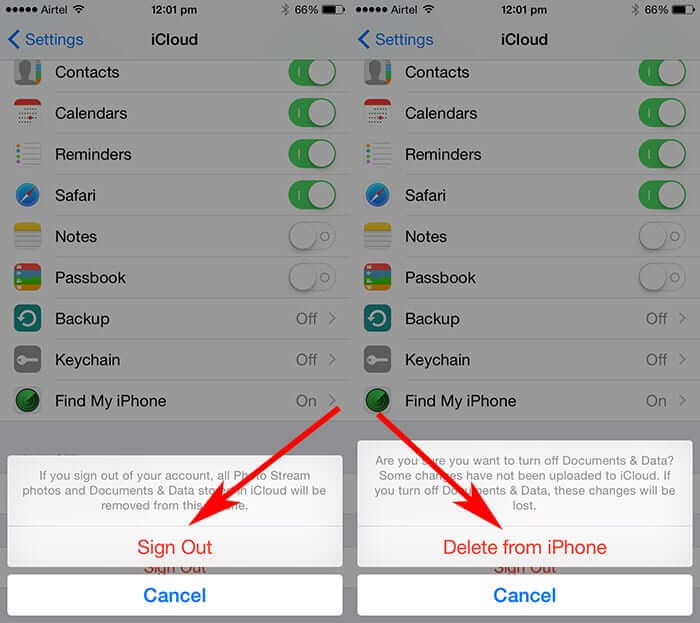 Tap sign out option in icloud settings on iphone Tap Sign Out Option in iCloud Settings on iPhone