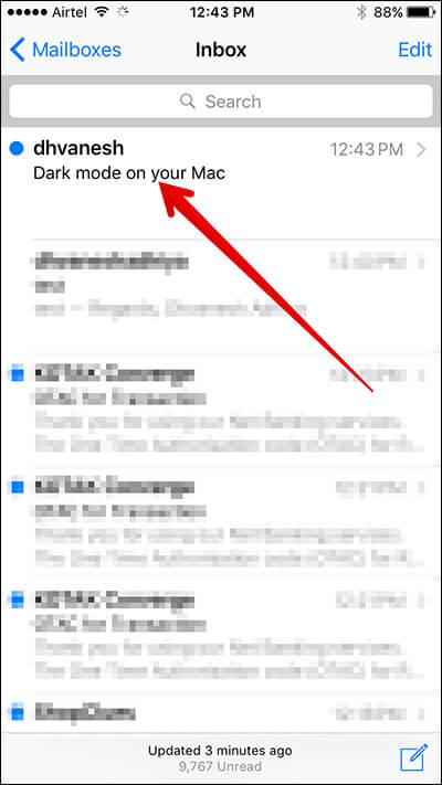 Tap on Email You Want to Reply on iPhone