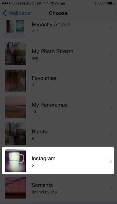 Tap on Instagram to Change iPhone Wallpaper