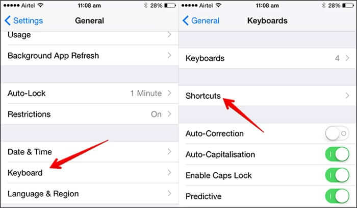 How to Type Emoji Faster on iPhone Tap on Keyboards then Shortcuts in iOS 8 on iPhone