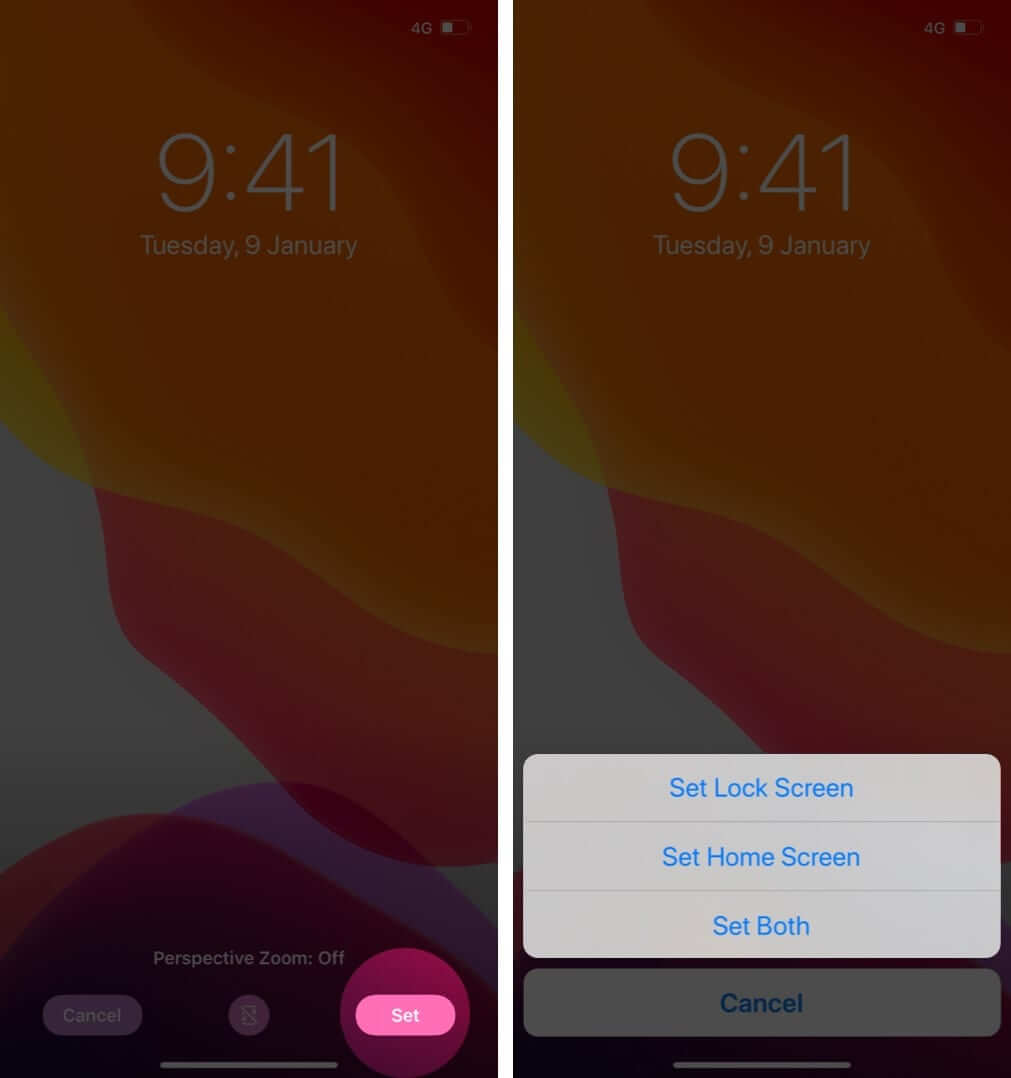 Tap on Set and Choose Preferred Option