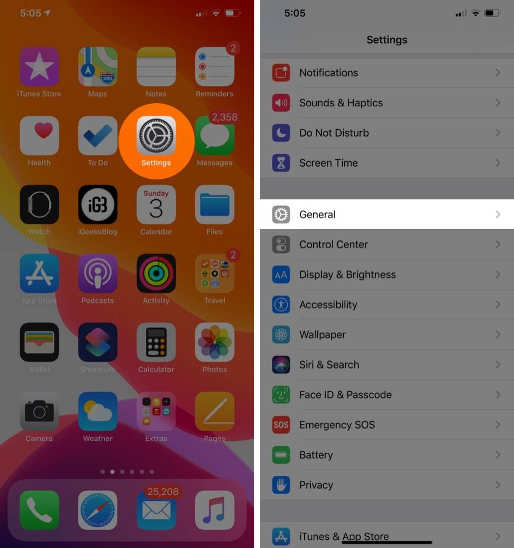 How to Type Emoji Faster on iPhone Tap on Settings then General on iPhone