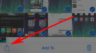 Tap on Share Icon in iPhone Photos App