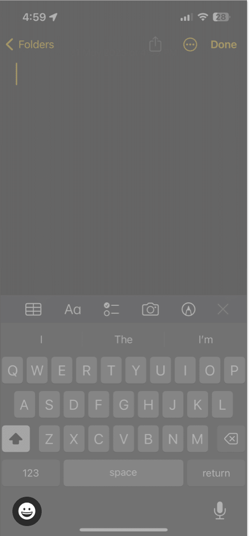 Tap the emoji icon in keyboard