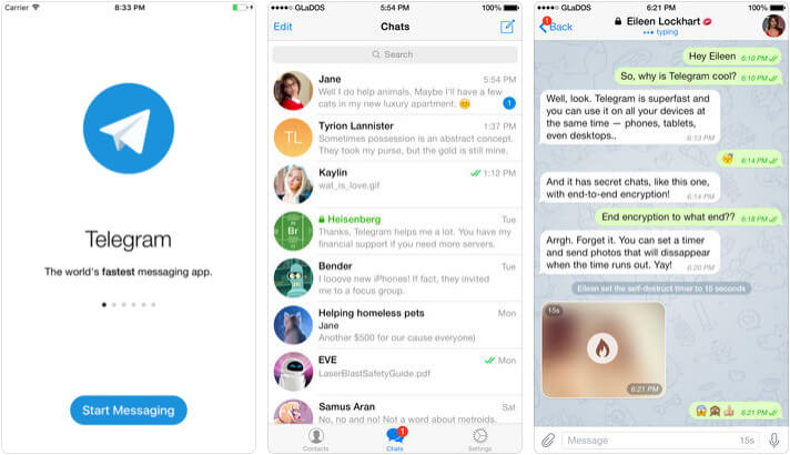 Telegram Messenger iPhone App Screenshot