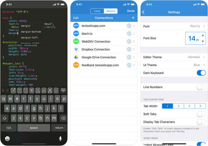 Textastic Code Editor 7 iPhone and iPad HTML Editor App Screenshot