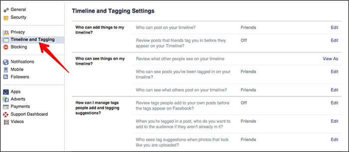 Timeline and Tagging Option in Facebook