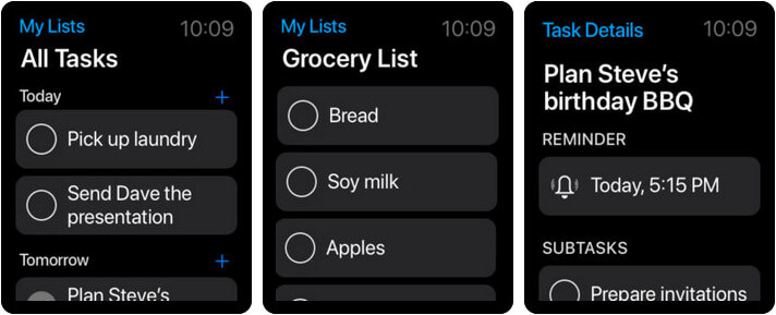 To-do list & Tasks by Any.do Apple Watch Reminder App Screenshot