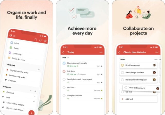 Todoist-best Thanksgiving app for iPhone