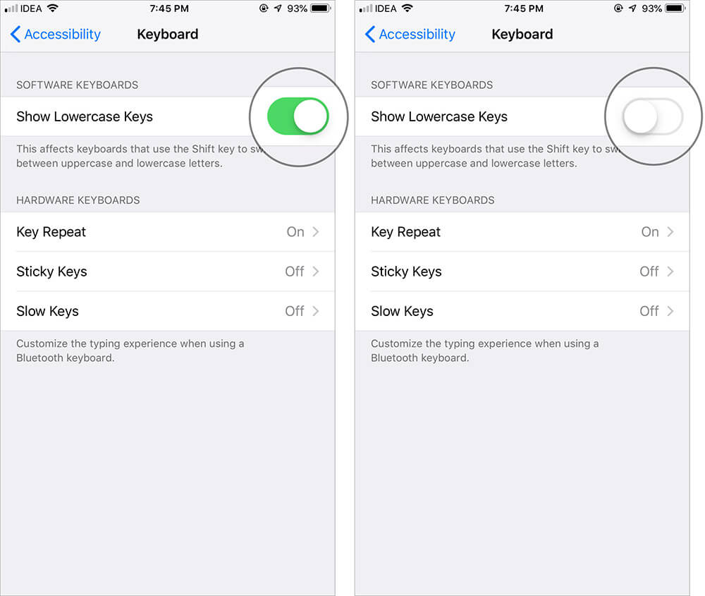How to Switch iPhone Keyboard from Lowercase to UPPERCASE - 89